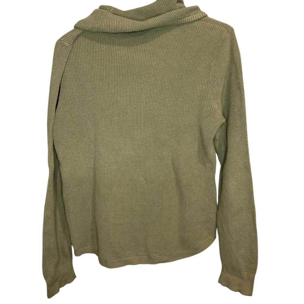 Lauren Ralph Lauren camo green waffle knit cowl neck sweater‎  Size Large